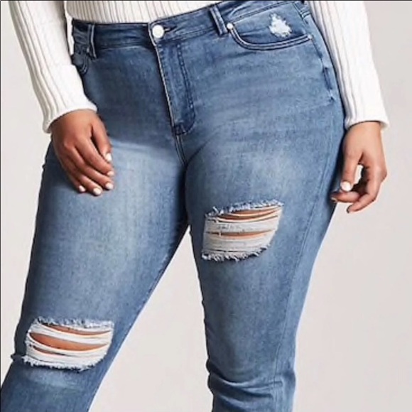 Forever 21 jeans with distressed areas - Picture 5 of 8